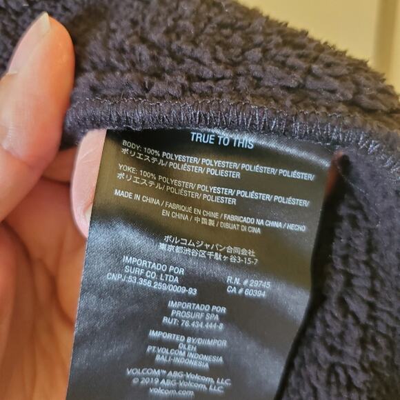 Volcom Full Zip Jacket Mens Size XL Black Fleece Lined Hooded Earth Tripper - Picture 9 of 15